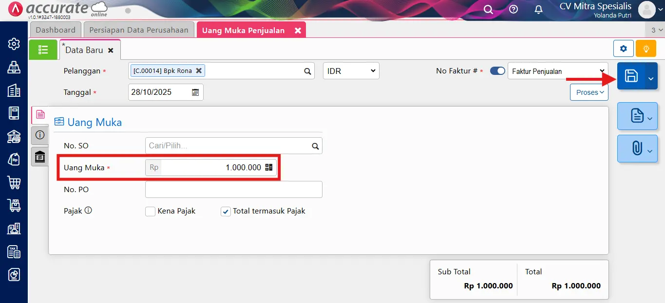 mencatat penjualan gift voucher